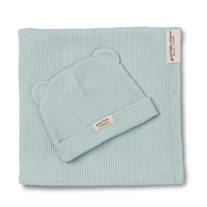 Rib Swaddle & Beanie Set