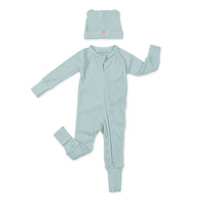 Load image into Gallery viewer, Rib Zip Fit &amp; Beanie Set 3-6 Months
