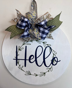 Reversible Wood Door Hanger w/Personalization