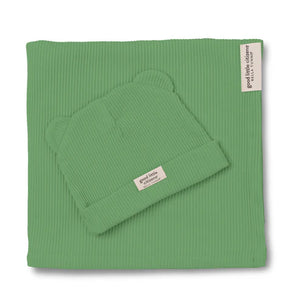 Rib Swaddle & Beanie Set