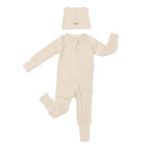 Rib Zip Fit & Beanie Set 3-6 Months