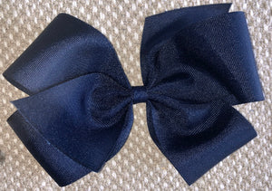 Jumbo Solid Hair Bow - Navy