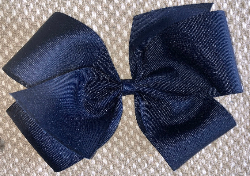 Jumbo Solid Hair Bow - Navy