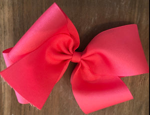 Jumbo Solid Hair Bow - Neon Pink