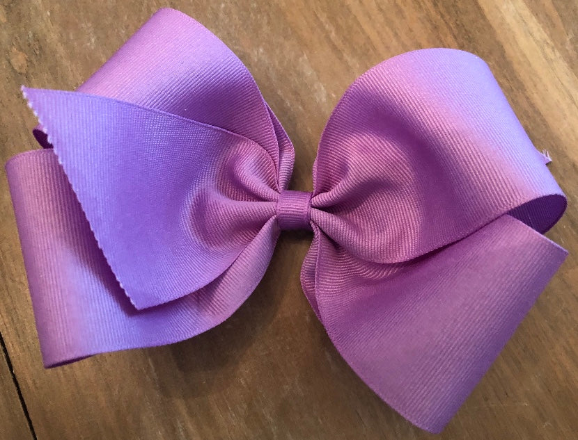 Jumbo Solid Hair Bow - Lavender