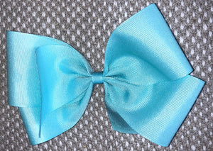 Jumbo Solid Hair Bow - Light Teal