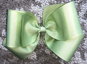 Jumbo Solid Hair Bow - Sage Green