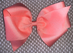 Jumbo Solid Hair Bow - Melon