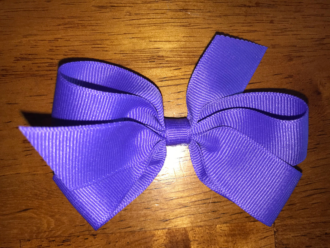 Small Solid Hair Bow - Purple