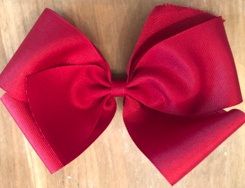 Jumbo Solid Hair Bow - Crimson