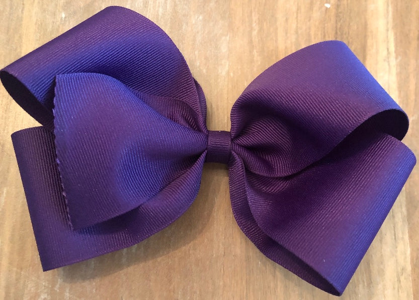 Jumbo Solid Hair Bow - Dark Purple