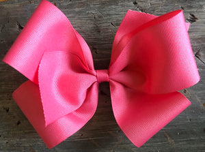 Jumbo Solid Hair Bow - Hot Pink