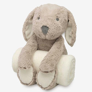 Puppy Huggie with Rolled Blanket w/Embroidery